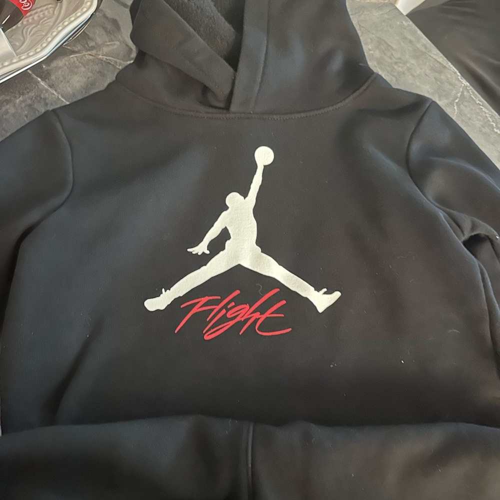 Jordan Black Hoodie with Red Logo